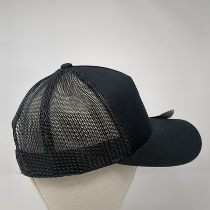 Alpha Snapback Mesh Back Trucker Hat Black One Size Adjustable Yupoong