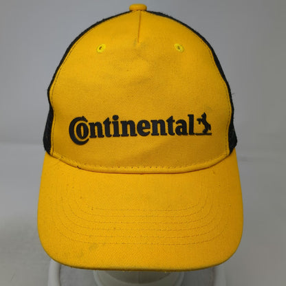 Continental Hat 5 Panel Yellow One Size Mesh Back Strapback Logo Graphic Trucker