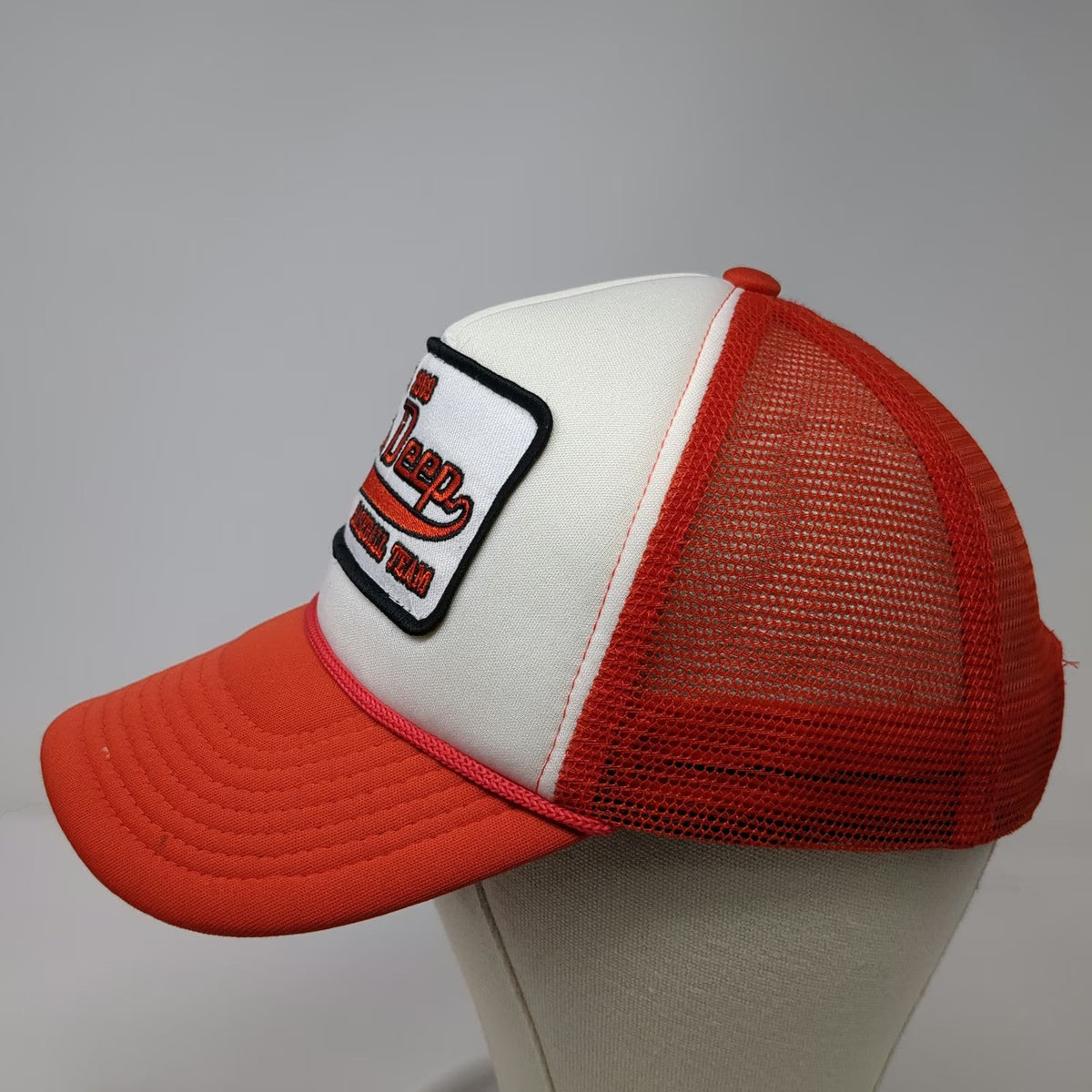 Orange Trucker Hat One Size Balls Deep Baseball Team Mesh Back Rope Snapback