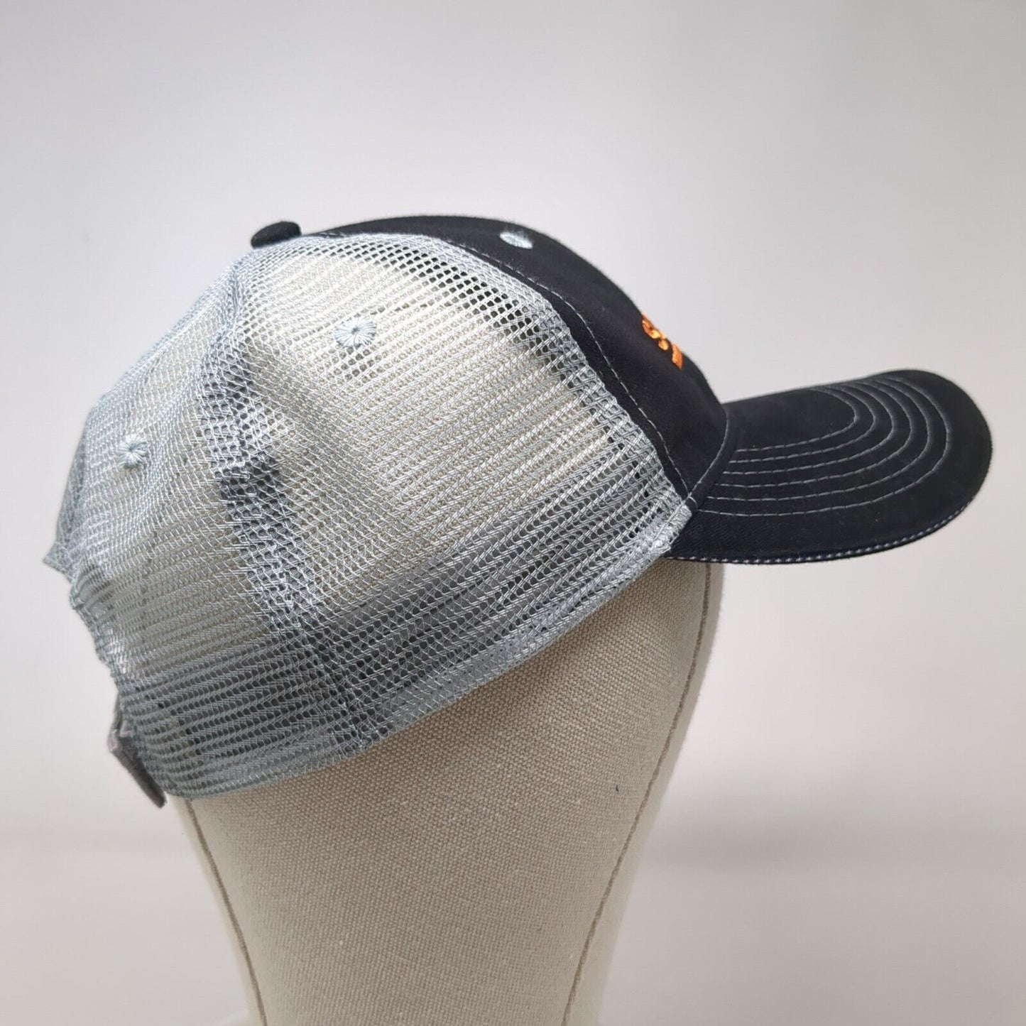 Schneider Strapback Trucker Hat Black OSFA Mesh Back Embroidered