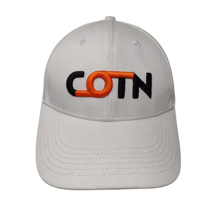 COTN Slideback Hat White One Size Adjustable Embroidered Vented Holes 6 Panel