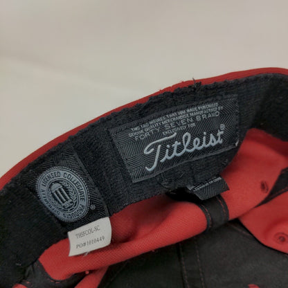 Titleist Fitted Hat Red Large-XL Embroidered 6 Panel Vent Holes