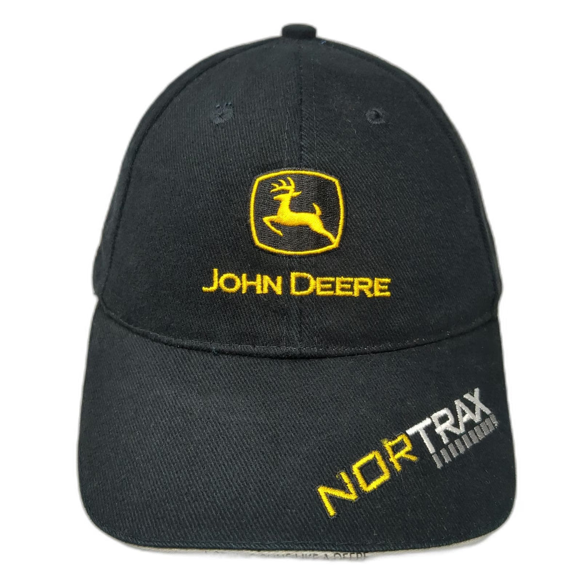 John Deere Baseball Cap Black One Size Nortrax Logo American Flag Strapback Hat