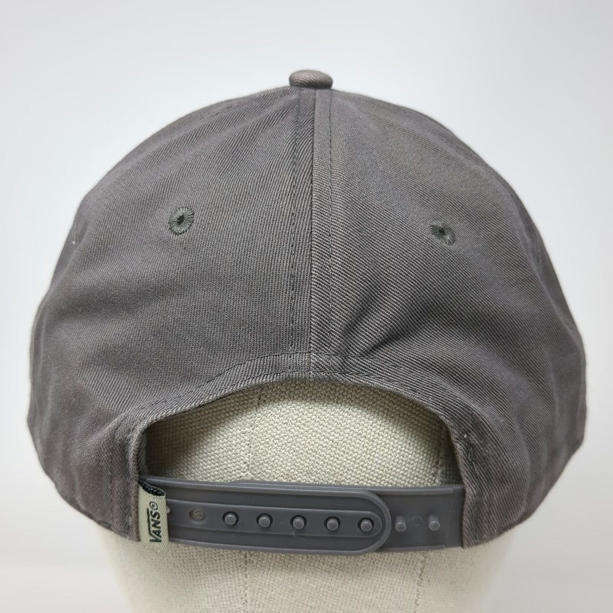 Vans 5 Panel Gray One Size Snapback Hat Off The Wall Logo Structured Embroidered