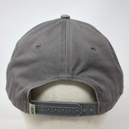 Vans 5 Panel Gray One Size Snapback Hat Off The Wall Logo Structured Embroidered