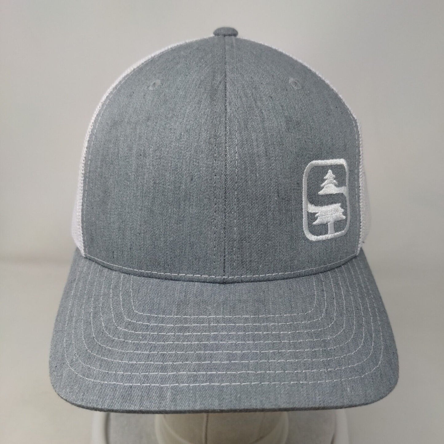 Pine Tree Snapback Trucker Hat Gray One Size Adjustable Mesh Back Richardson