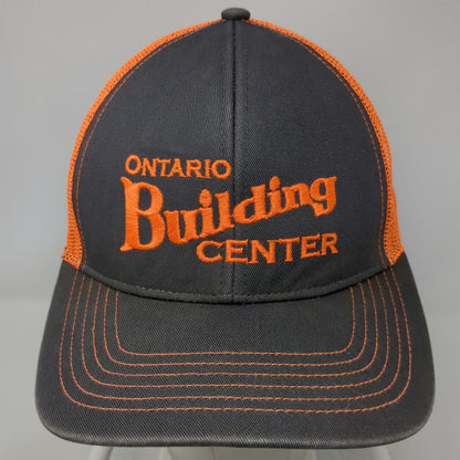 Outdoor Cap Trucker Hat Gray Orange OSFM Mesh Snapback Ontario Building Center