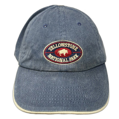 Blue Yellowstone National Park Bison Patch Baseball Cap One Size Strapback Hat