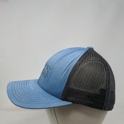 Country Cred Snapback Mesh Back Trucker Hat Blue One Size Embroidered