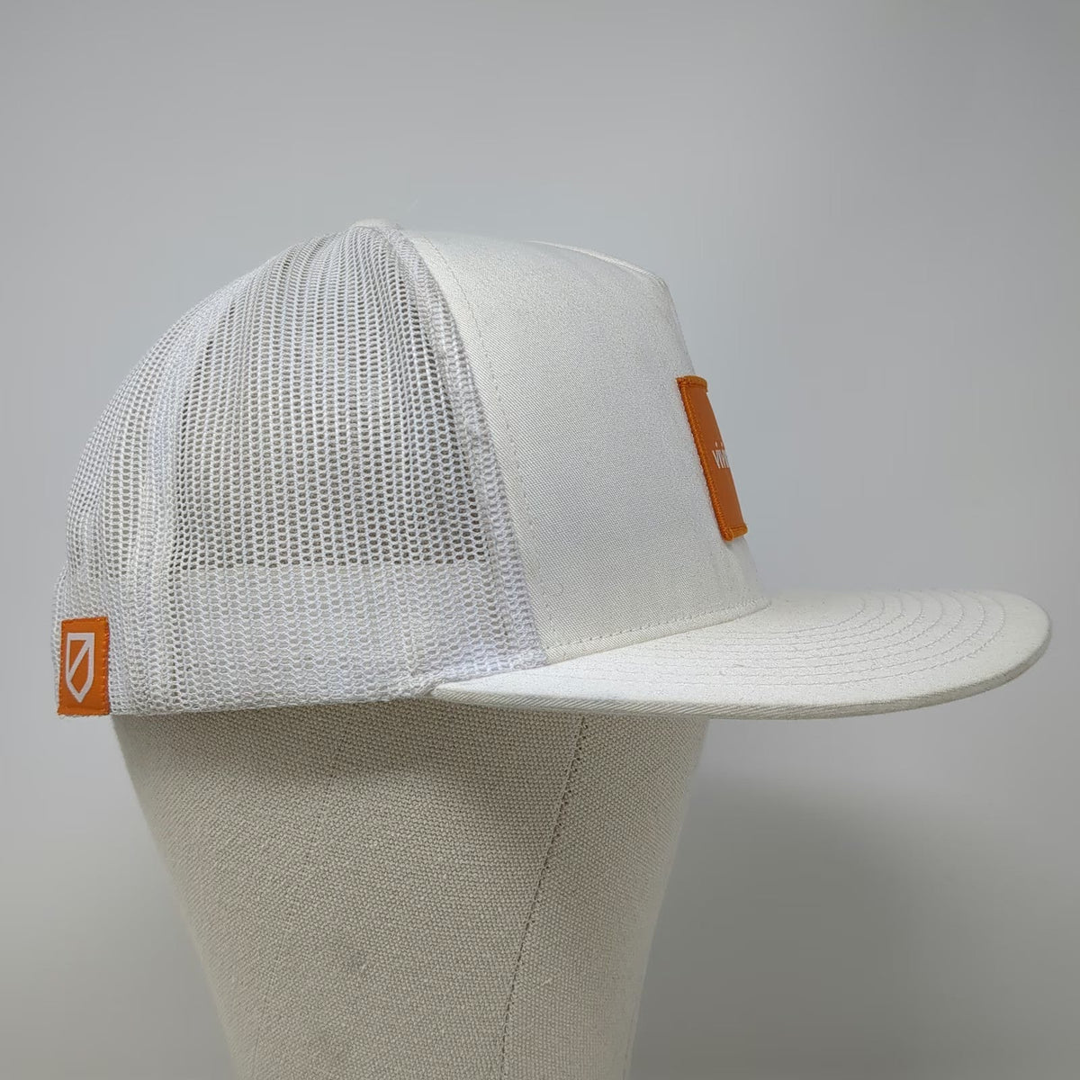 Yupoong Trucker Hat White One Size Vivint Orange Patch Logo Snapback Mesh Bill