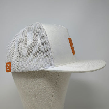 Yupoong Trucker Hat White One Size Vivint Orange Patch Logo Snapback Mesh Bill