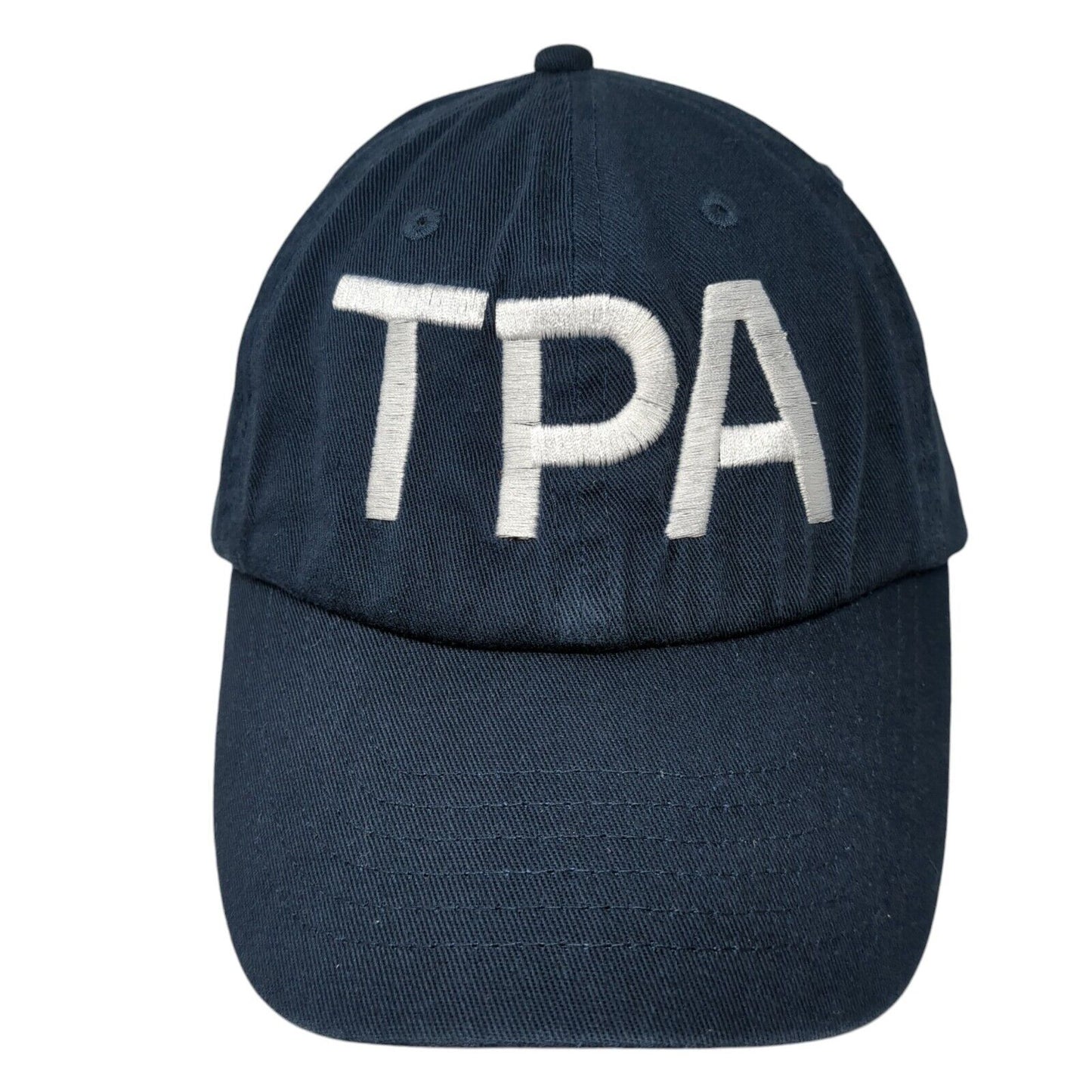 TPA Slideback Baseball Cap Blue One Size Adjustable Embroidered 6 Panel Cotton