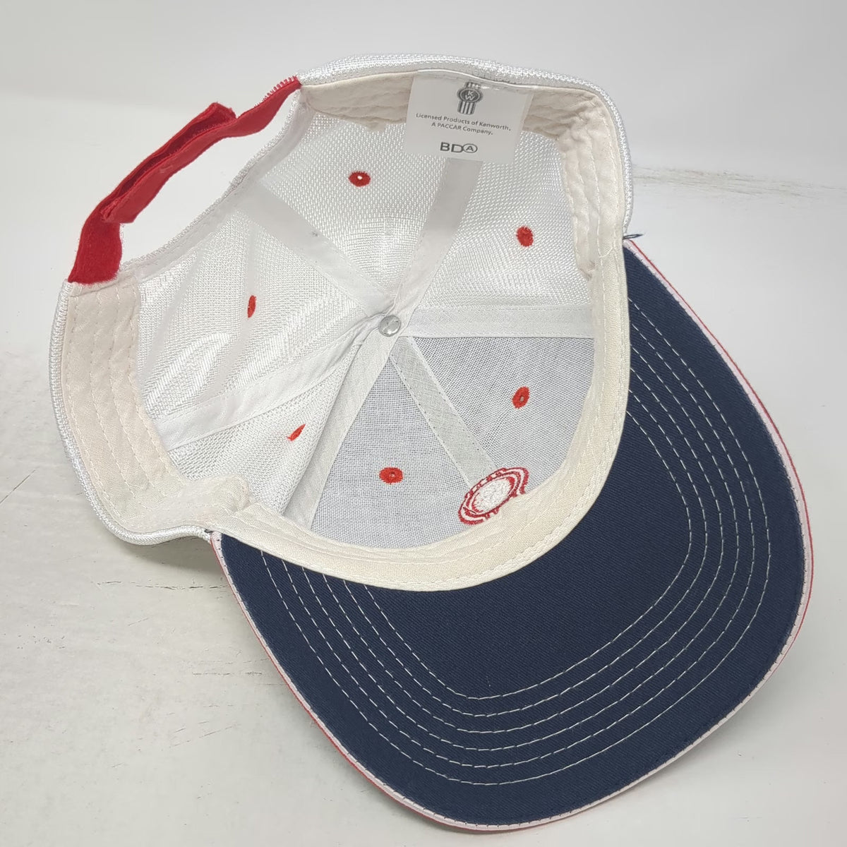 Kenworth Baseball Cap Blue White Red One Size Mesh Back Logo Strapback Truck Hat