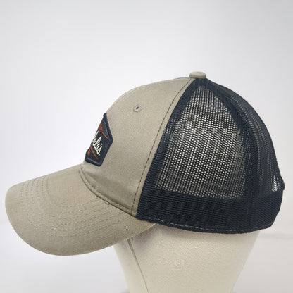 Cabela's Trucker Hat Beige One Size Mesh Back Mountain Patch Black Snapback