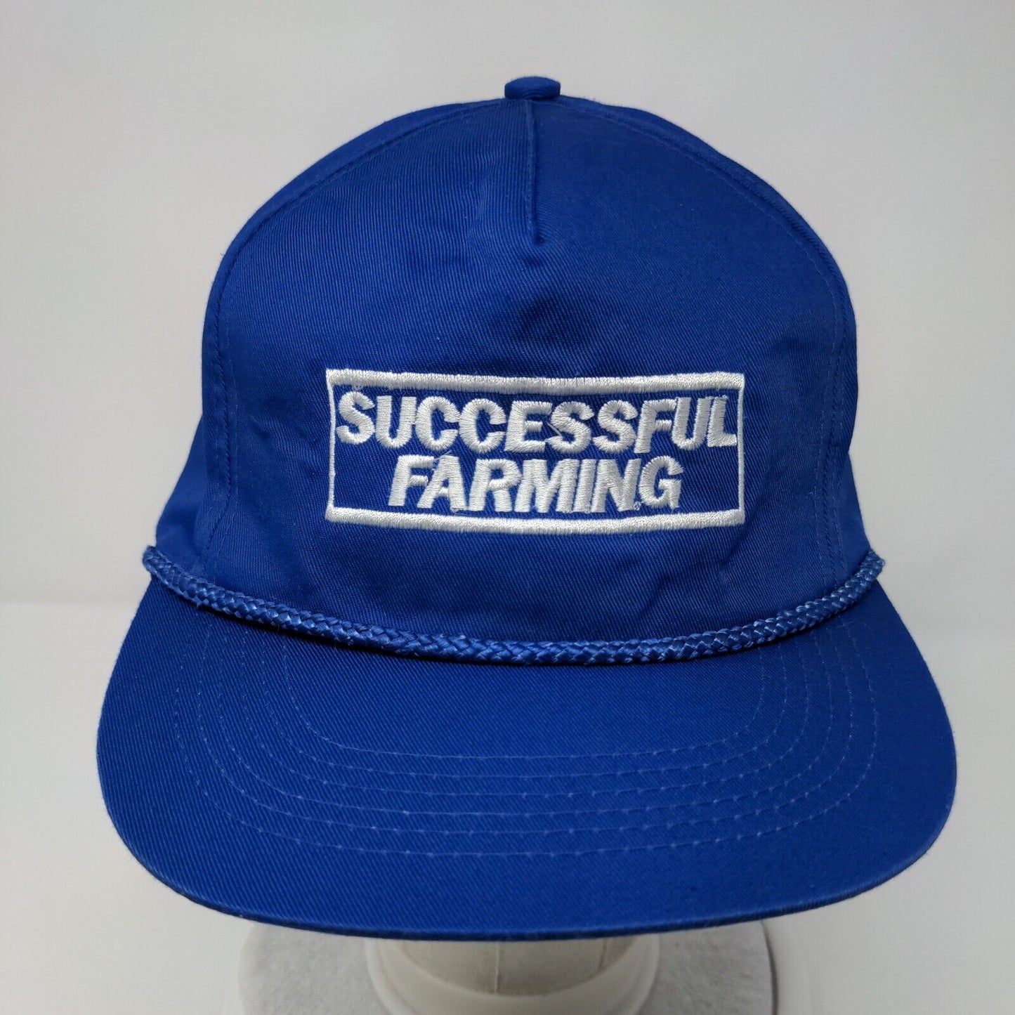 Successful Farming Snapback Hat Blue One Size Adjustable Embroidered Rope