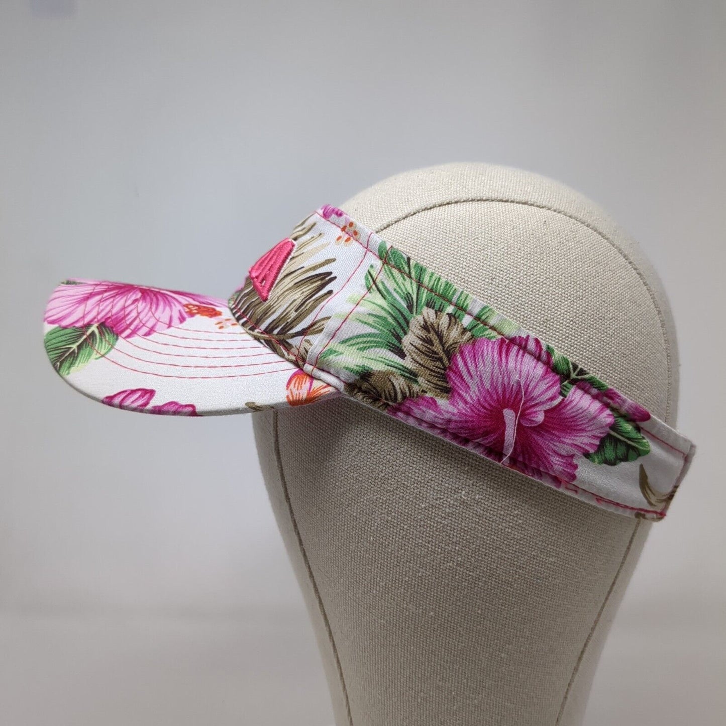 Kualoa Hawaii Strapback Sun Visor Hat Multi One Size Embroidered Floral