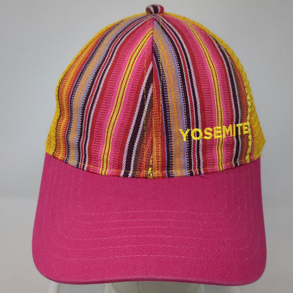 camp david Baseball Cap Pink One Size Yosemite Mesh Woven Stripe Adjustable Hat