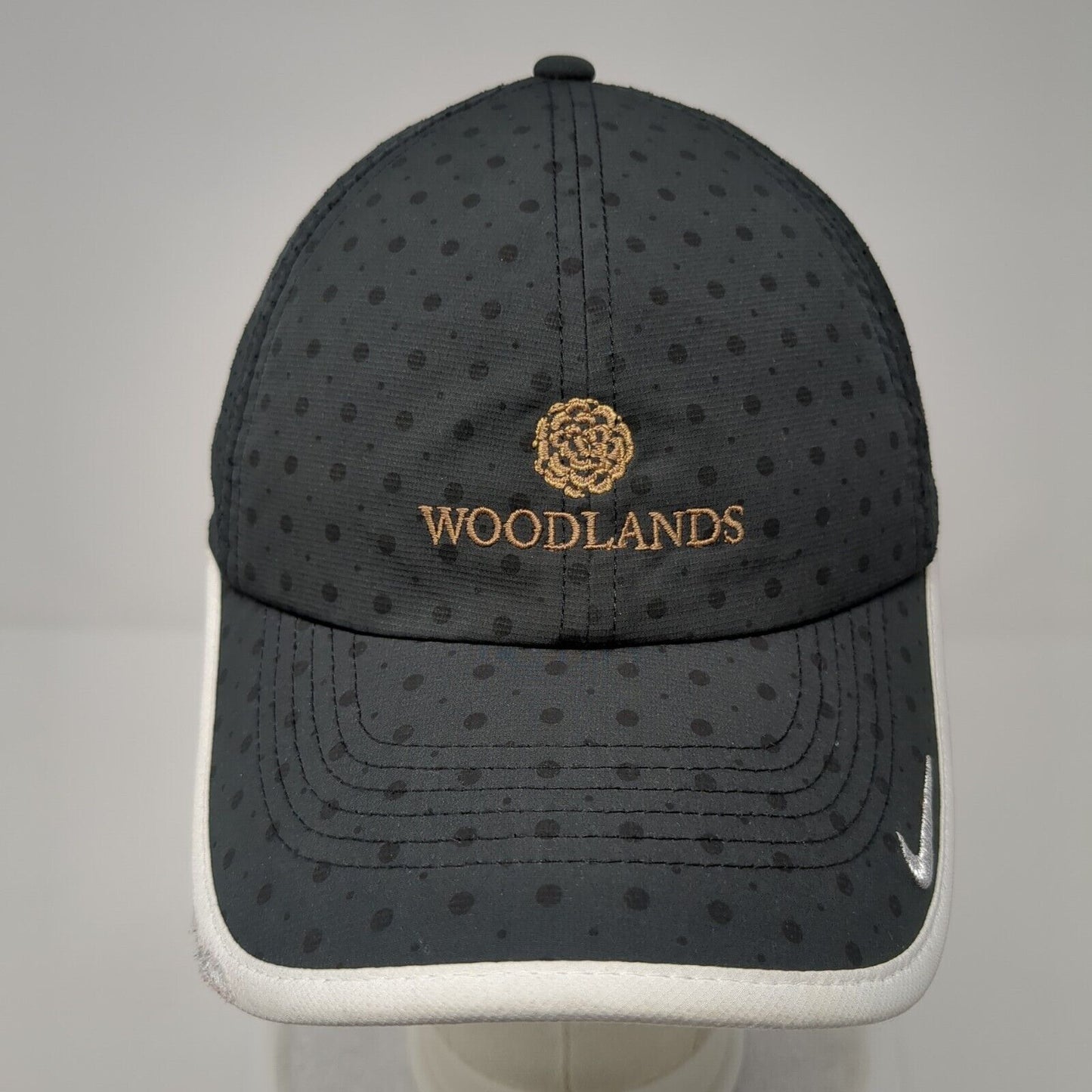 Woodlands Strapback Hat Black One Size Polka Dot Embroidered Nike Golf