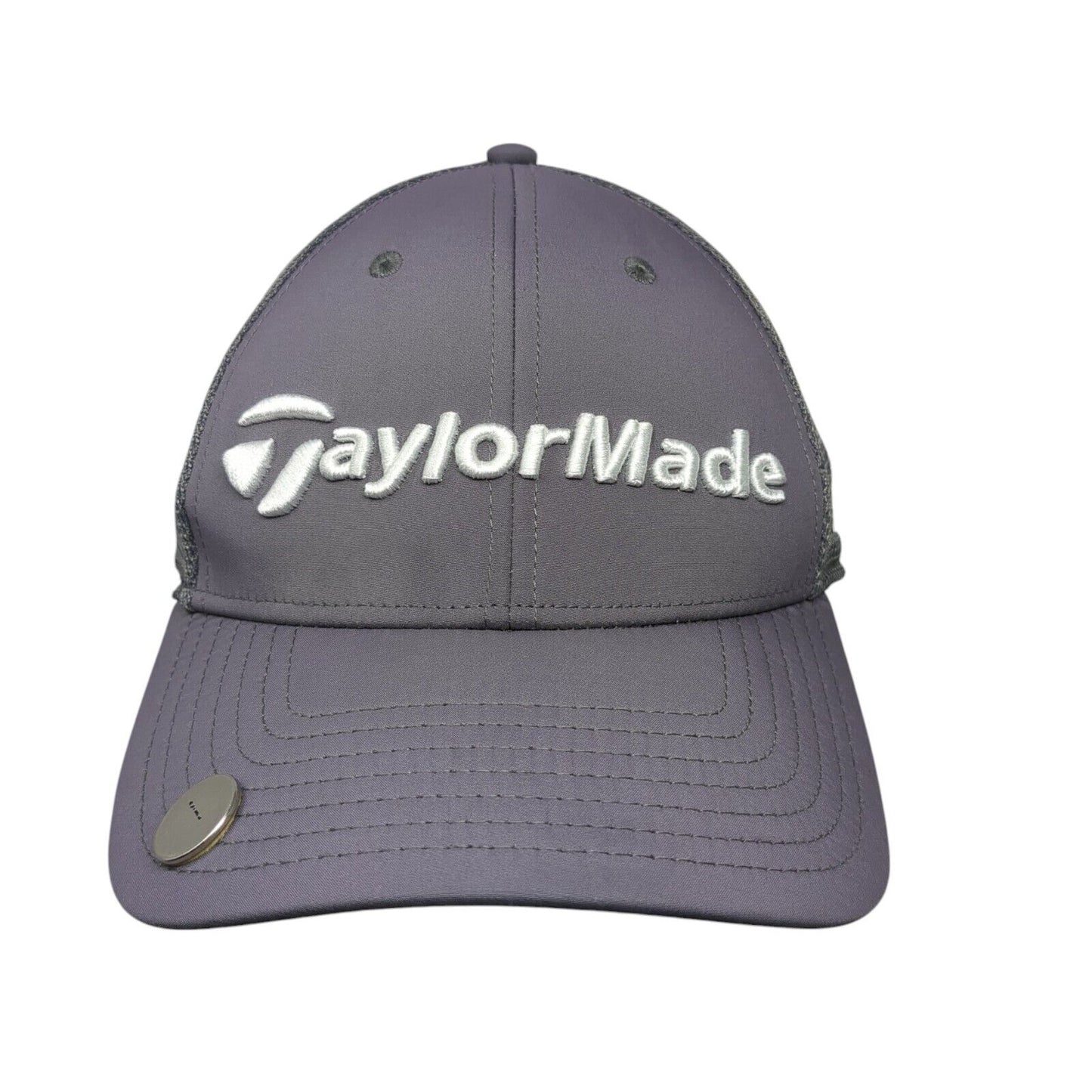 TaylorMade Fitted Mesh Back Trucker Hat Gray L/XL A-Flex Embroidered