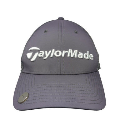 TaylorMade Fitted Mesh Back Trucker Hat Gray L/XL A-Flex Embroidered