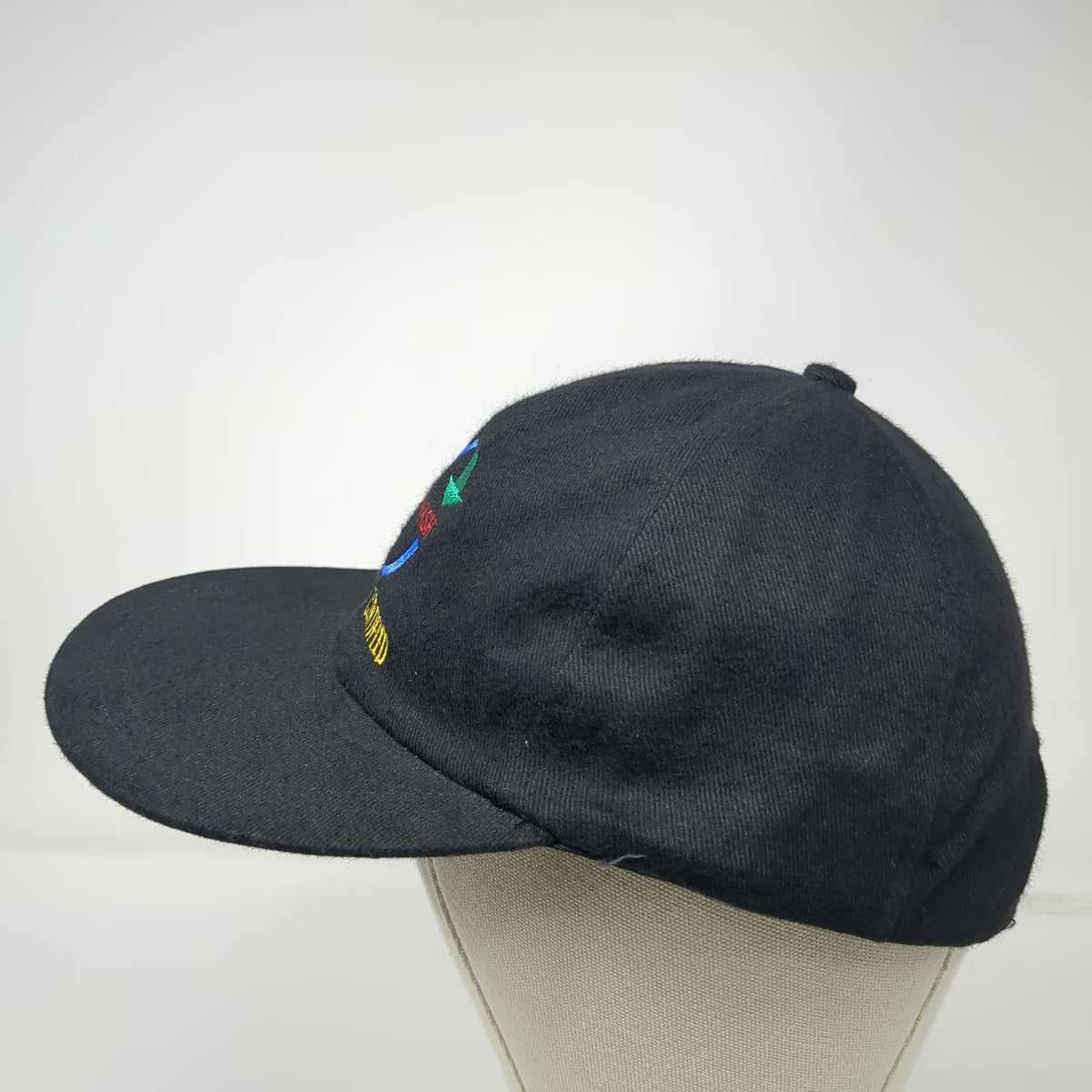 AJM Baseball Cap Black One Size Slideback Hat Bio-Wash Factory Certified Logo