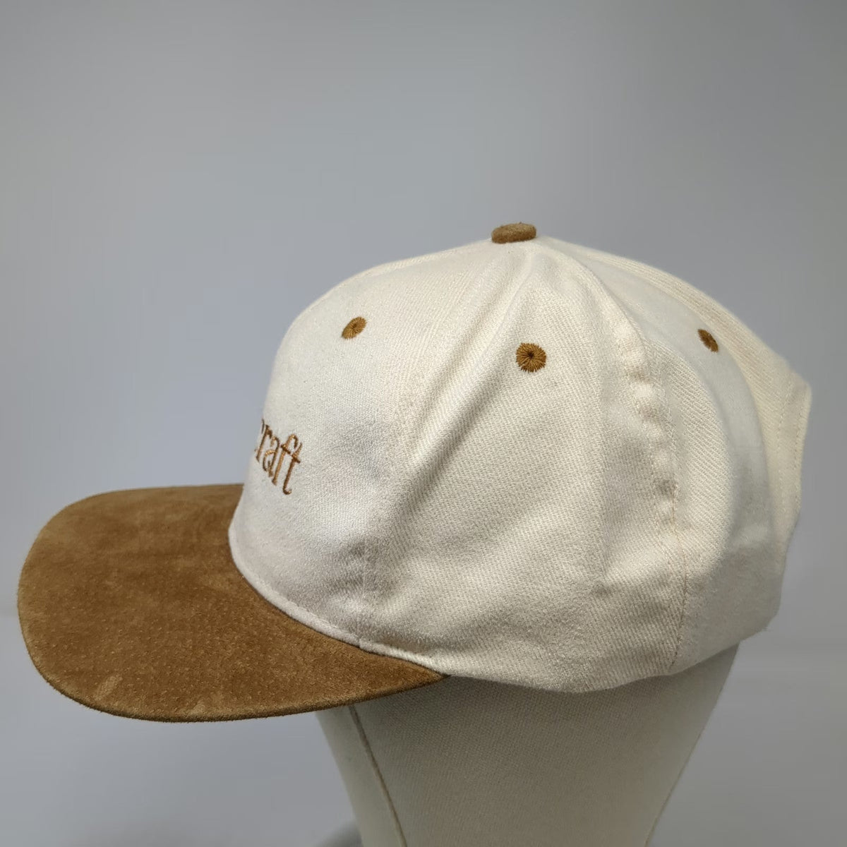 Swingster Baseball Cap Beige OSFM Beechcraft Suede Brim Leather Strapback Hat