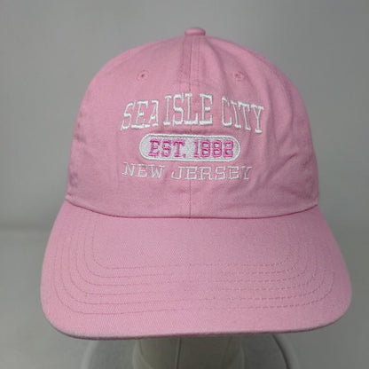Sea Isle City New Jersey Est 1882 Slideback Hat Pink OSFA Adjustable Embroidered