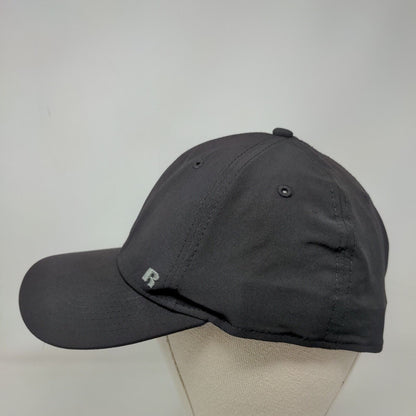 Russell Fitted Hat Black One Size Embroidered Breathable Vented Holes