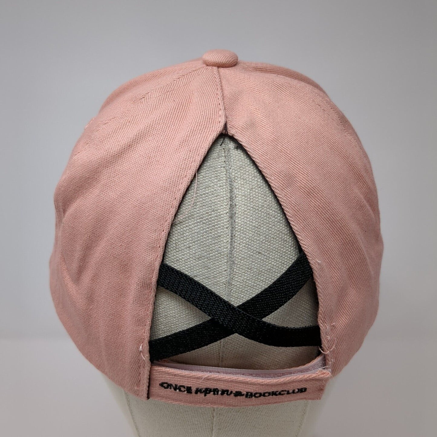 Book Nerd Strapback Hat Ponytail Pink OSFA Solid Once Upon A Book Club