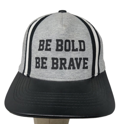 Unbranded Men's Snapbback Hat Gray Black Be Bold Be Brave Cotton Blend