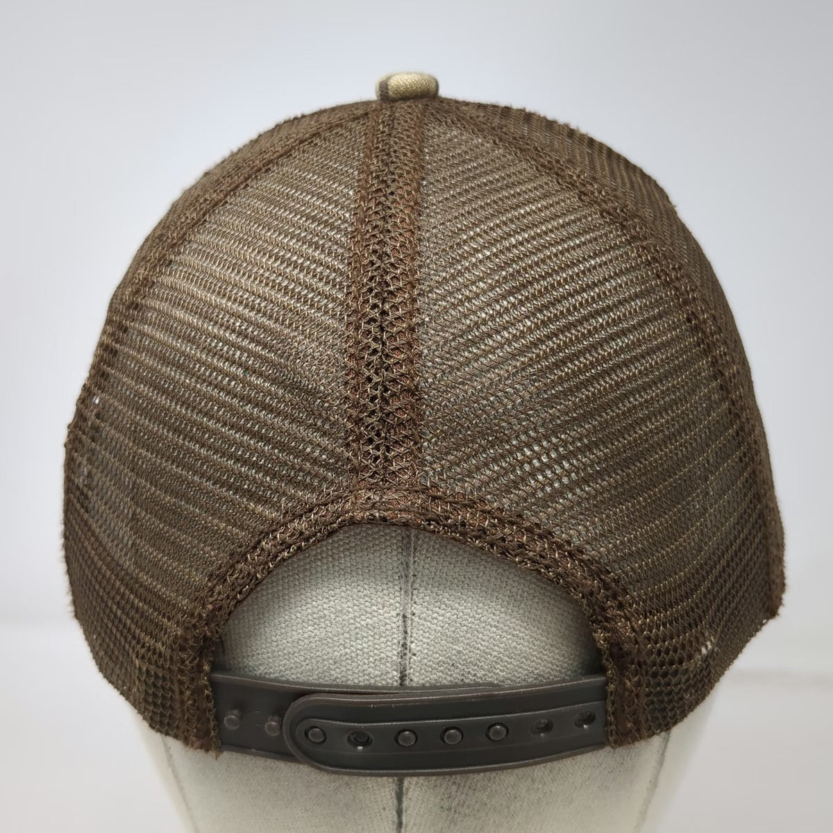 John Deere Trucker Hat Brown Green Beige One Size Mesh Snapback Camo Logo