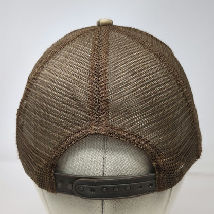 John Deere Trucker Hat Brown Green Beige One Size Mesh Snapback Camo Logo