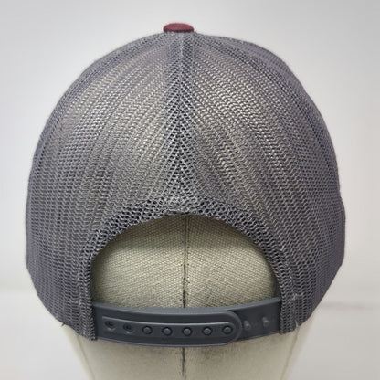 Yupoong Trucker Hat Red Gray One Size Uncorked Flag Patch Mesh Back Snapback