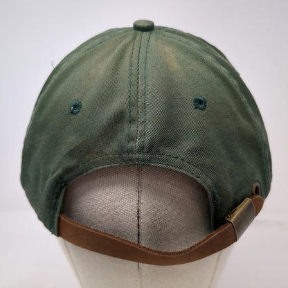 Otto Baseball Cap Green One Size Leather Strapback River Bend Golf Course Hat
