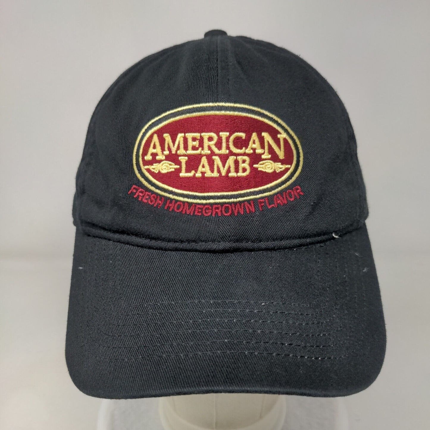 American Lamb Slideback Hat Black One Size Embroidered Vent Holes