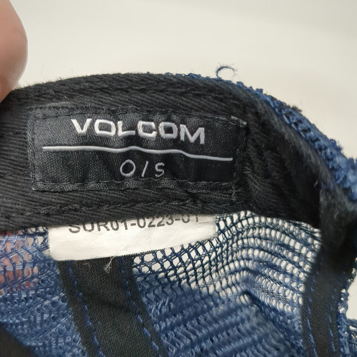 Volcom Trucker Hat Blue Gray One Size Snapback Mesh Distressed Stone Surf Hat