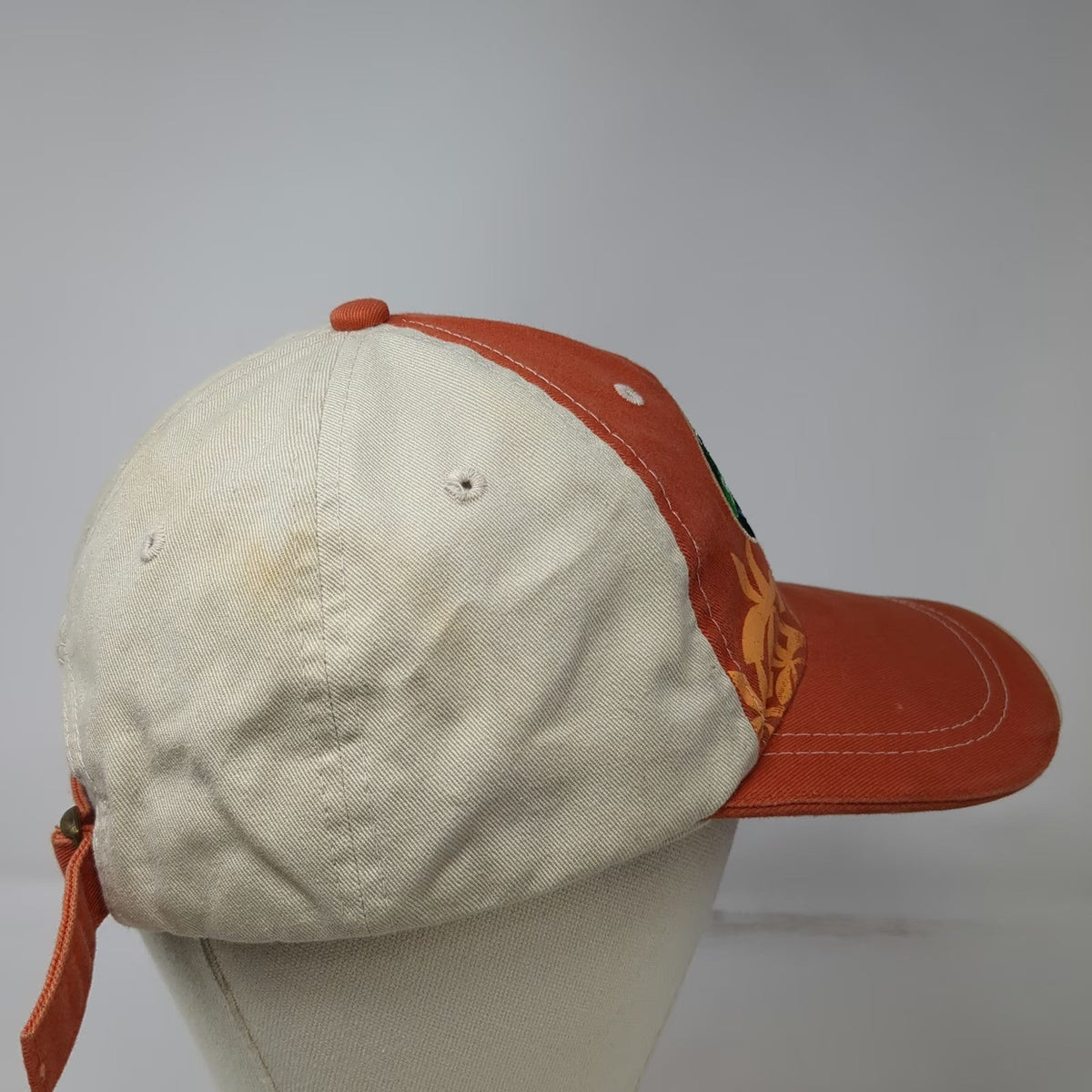 Survivor 5 Panel Orange Hat OSFM Outwit Outplay Outlast Palm Trees Adjustable