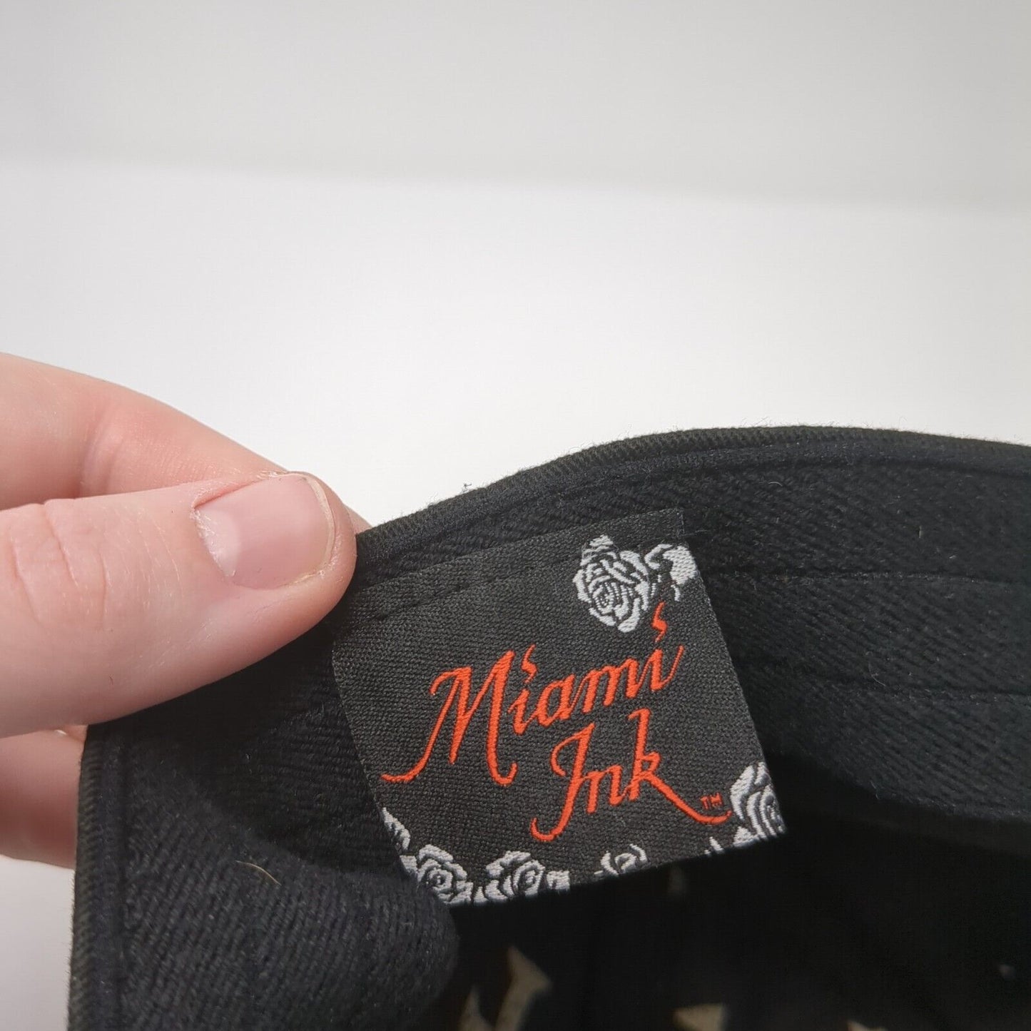 Snake Tattoo Fitted Hat Black One Size Embroidered Miami Ink 6 Panel