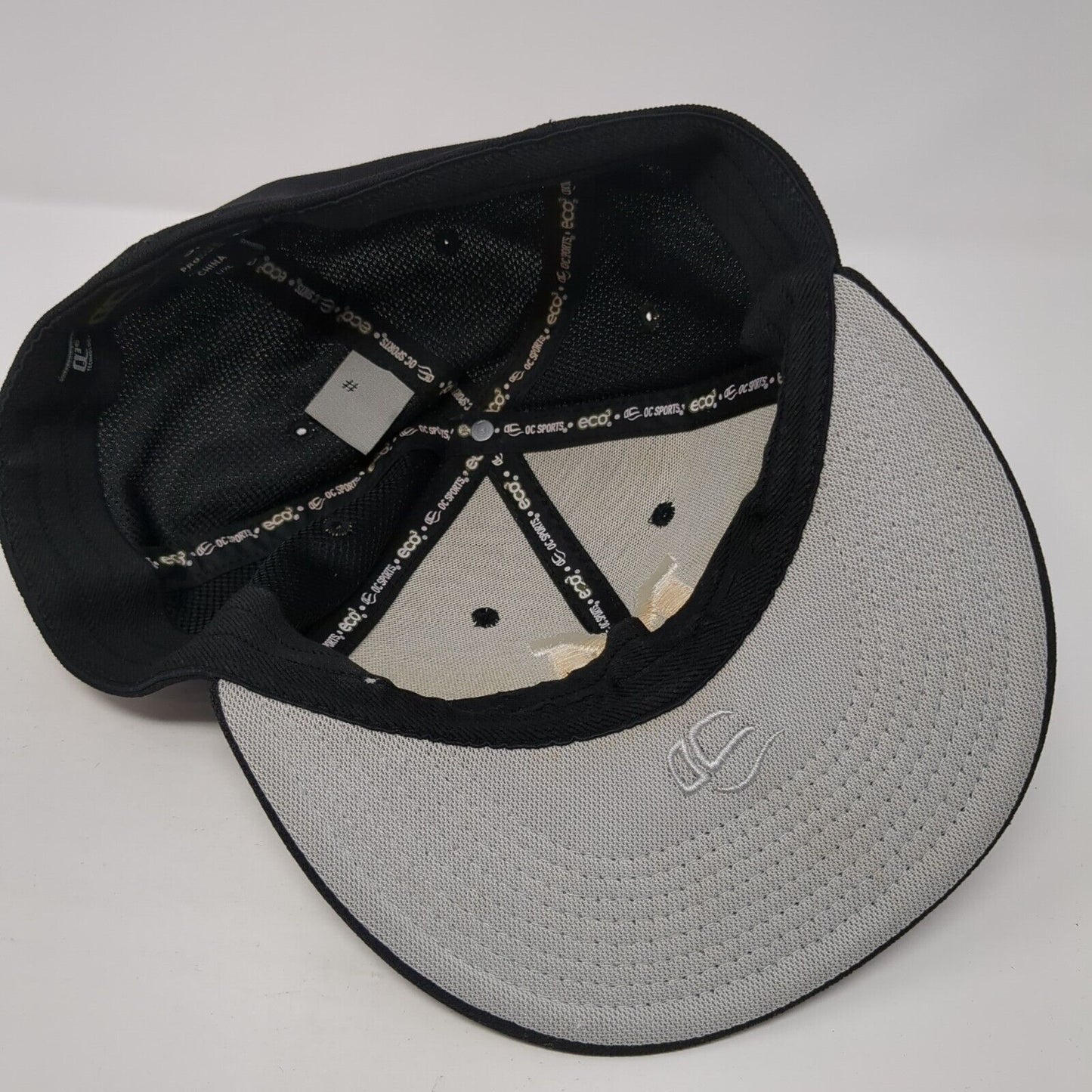 Letter M Fitted Hat Black L/XL Embroidered Proflex OC Sports Team Green