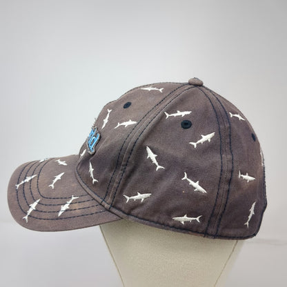 SeaWorld Baseball Cap Blue One Size Sharks Embroidered Cotton Slideback Hat