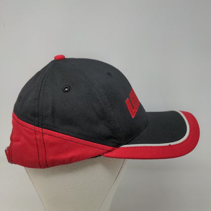 Loram Railroad Maintenance Men's Slideback Hat Black Red Embroidered Logo