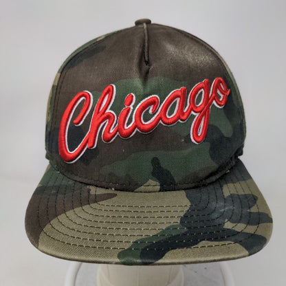 NBA Chicago Bulls Snapback Camo Hat Hardwood Classics Size M/L Embroidered Logo