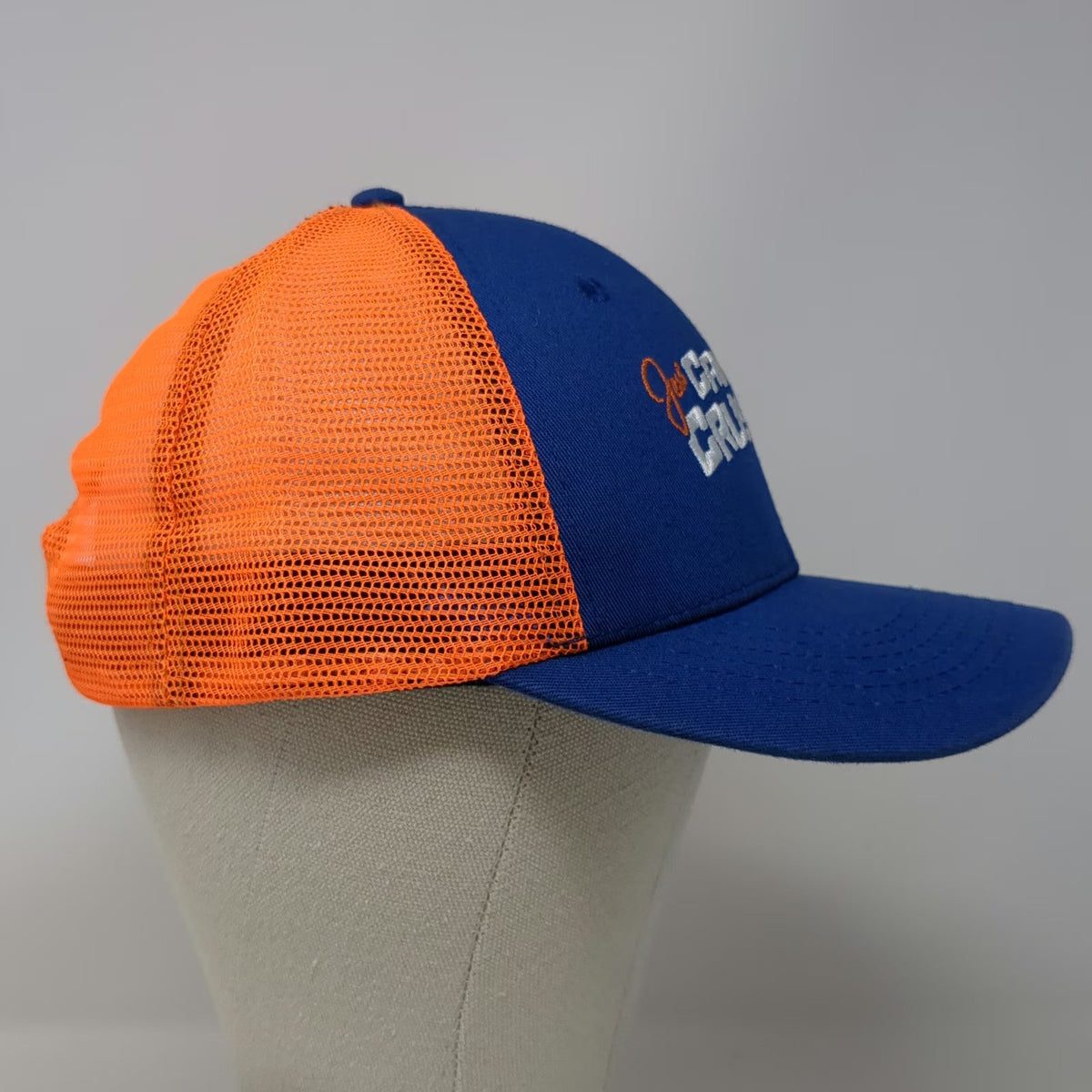 Blue Orange Trucker Hat OSFM Jess' Cancer Crushers Awareness Ribbon Mesh Back