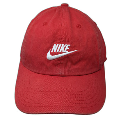 Nike Baseball Cap Red One Size Adjustable Slideback Embroidered Swoosh Logo Hat