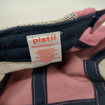 Pistil 5 Panel Pink One Size Mesh Back Strapback Hat Embroidered Logo