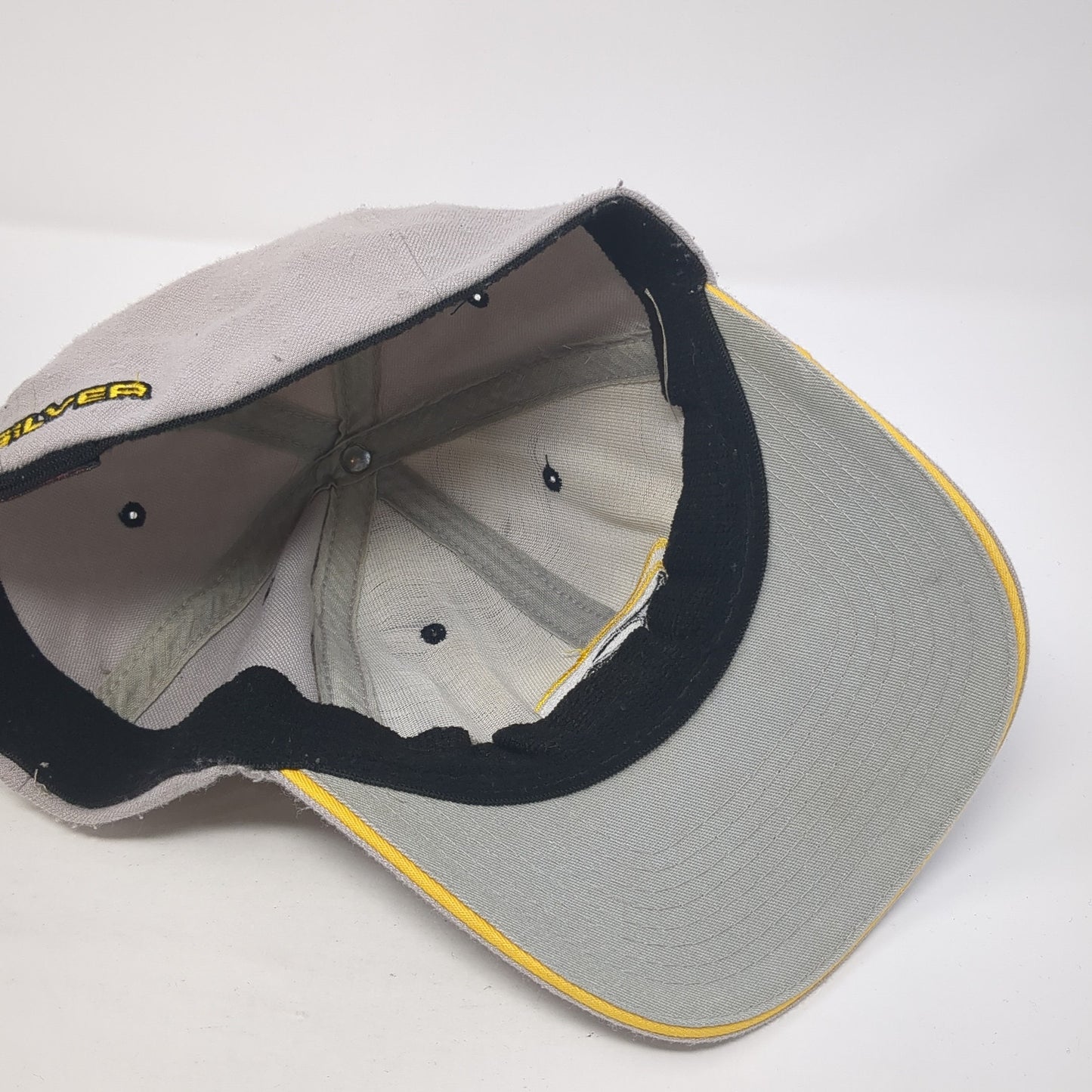 Quiksilver Fitted Hat Gray One Size Embroidered Logo Stretch 6 Panel