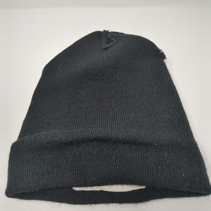 SCFMG Knit Beanie Hat Black One Size Embroidered Solid Outdoor Stretch