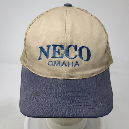 Cobra Caps Trucker Hat Beige Blue One Size Mesh Snapback NECO Omaha Embroidered