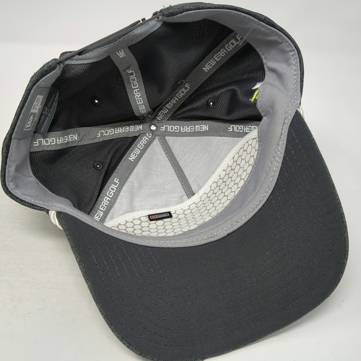 New Era 5 Panel Gray One Size Snapback Hat Golf Rope Performance Script Logo