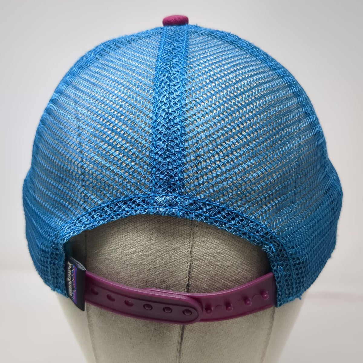Patagonia Trucker Hat White Purple Blue One Size Mesh Back Snapback Logo Patch